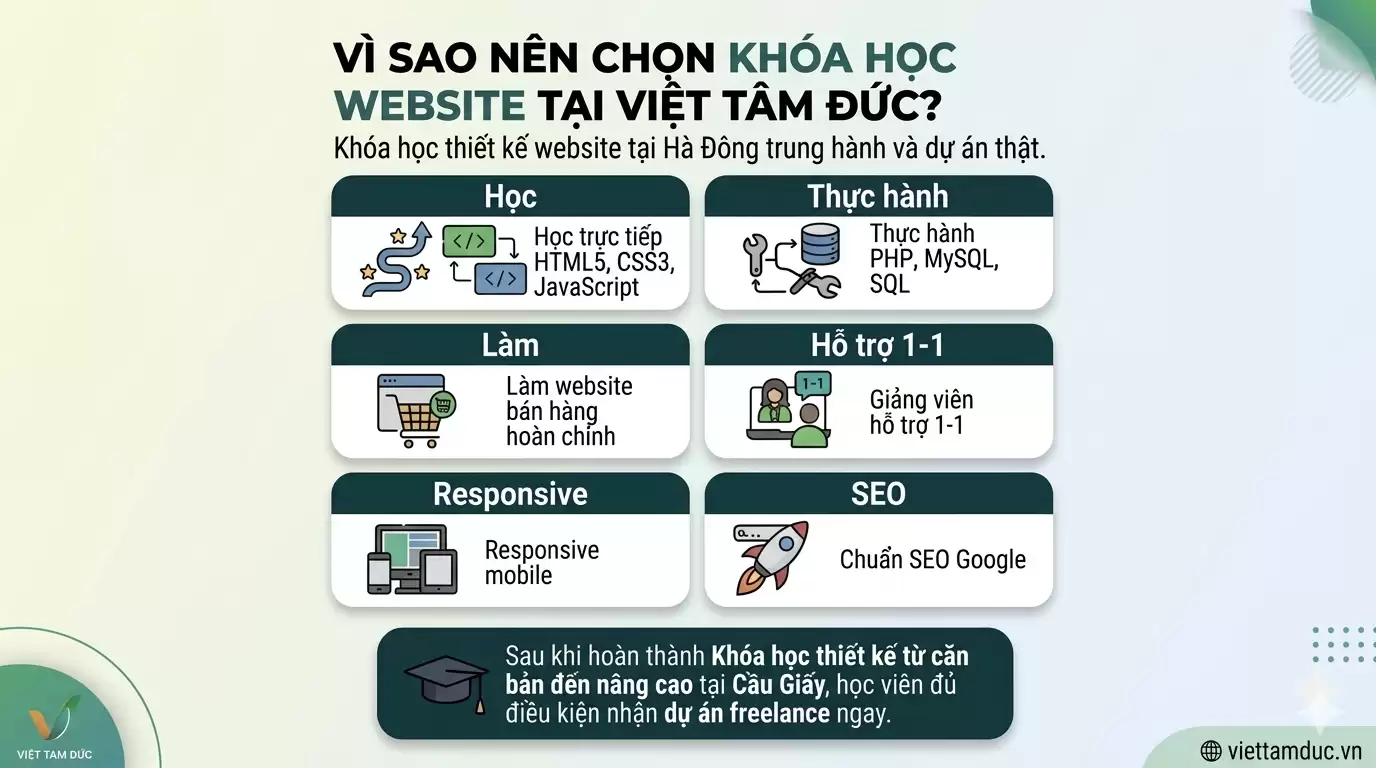 Khoá Học Thiết Kế Website Tại Hà Đông – Việt Tâm Đức