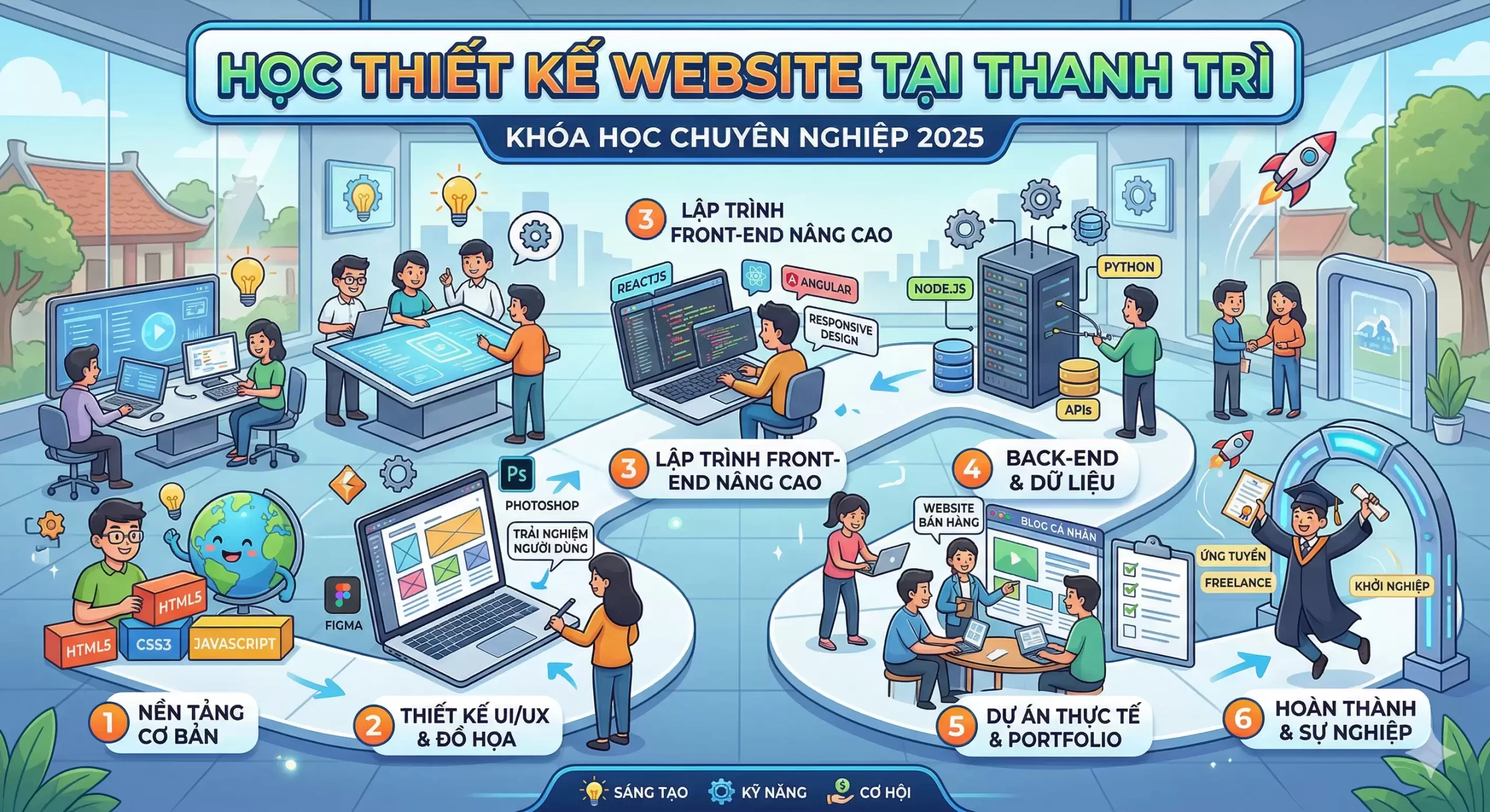 Học Thiết Kế Website Tại Thanh Trì – Khóa Học Chuyên Nghiệp 2025