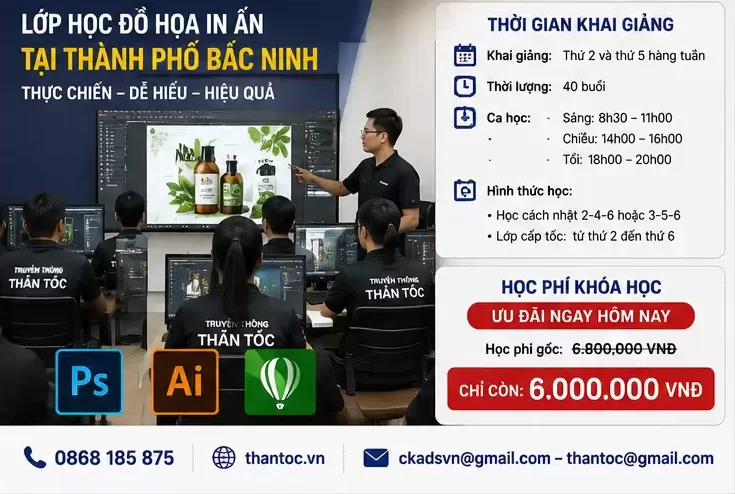 Khóa Học Đồ Họa In Ấn Tại Thành phố Bắc Ninh