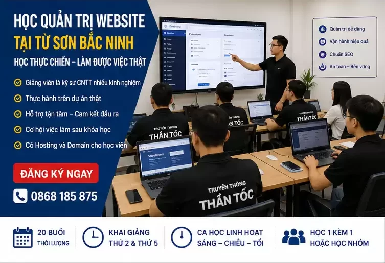 Khóa Học Quản Trị Website Tại Thành Phố Bắc Ninh