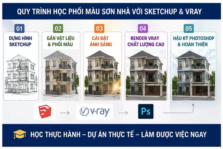 Khóa Học Phối Màu Sơn Nhà Tại Từ Sơn Bắc Ninh