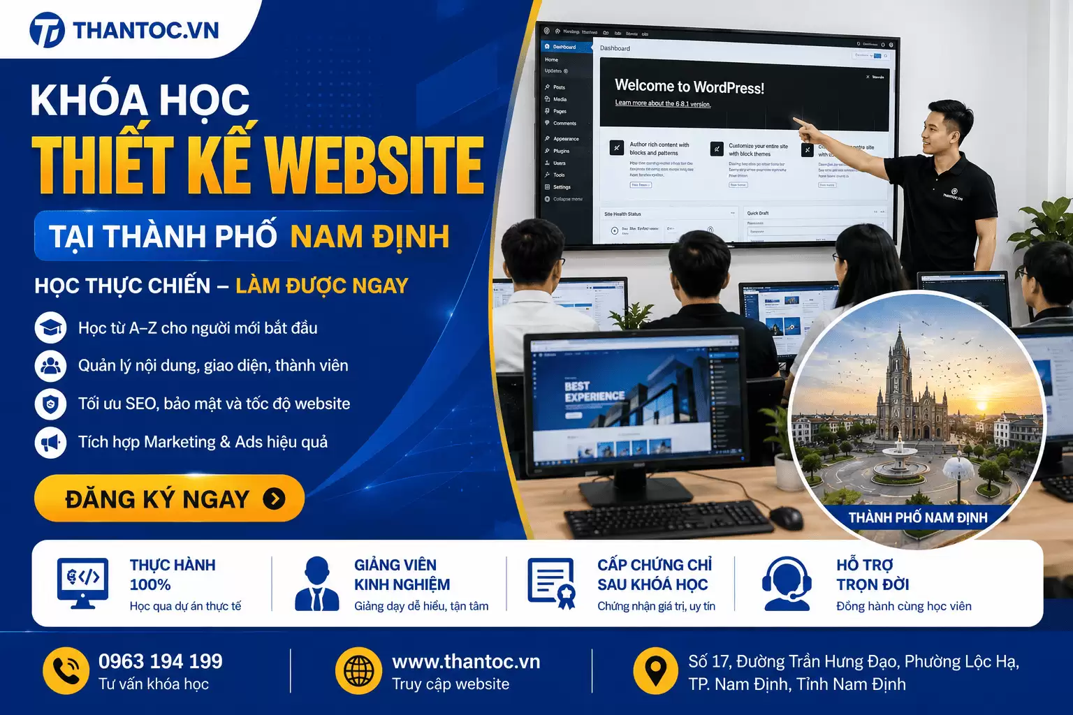 Khóa Học Thiết Kế Website Nam Định – Tự Làm Chủ Website, Không Còn Phụ Thuộc Kỹ Thuật