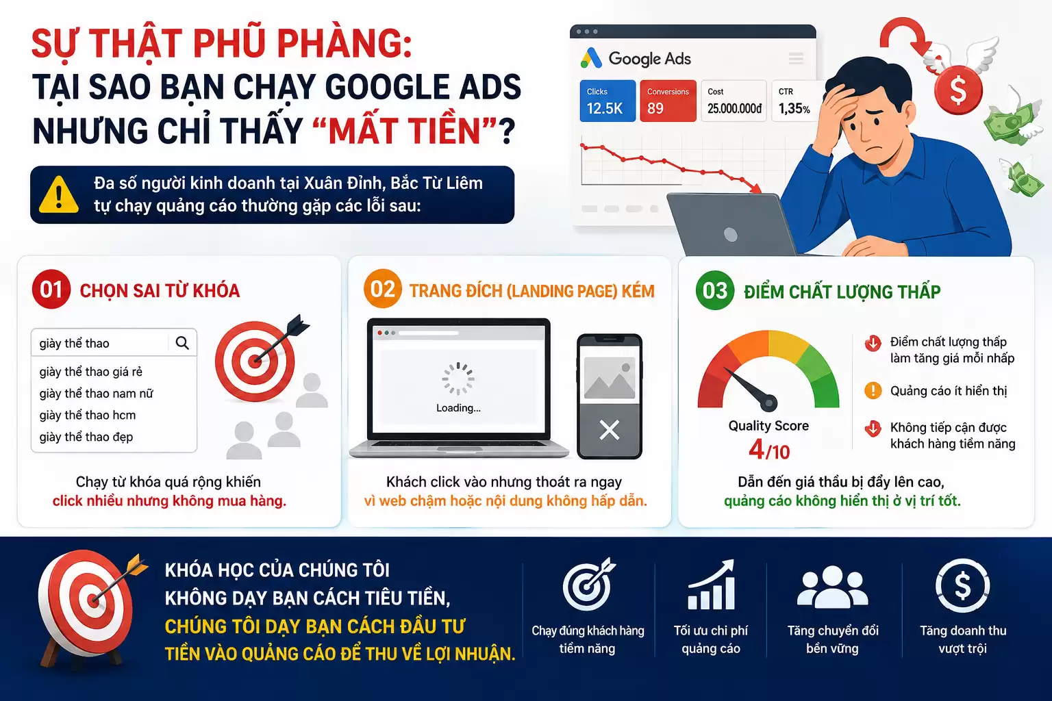 Khóa Học Google Ads Tại Xuân Đỉnh: Dừng Lãng Phí Tiền – Bắt Đầu Ra Đơn Thực Chiến