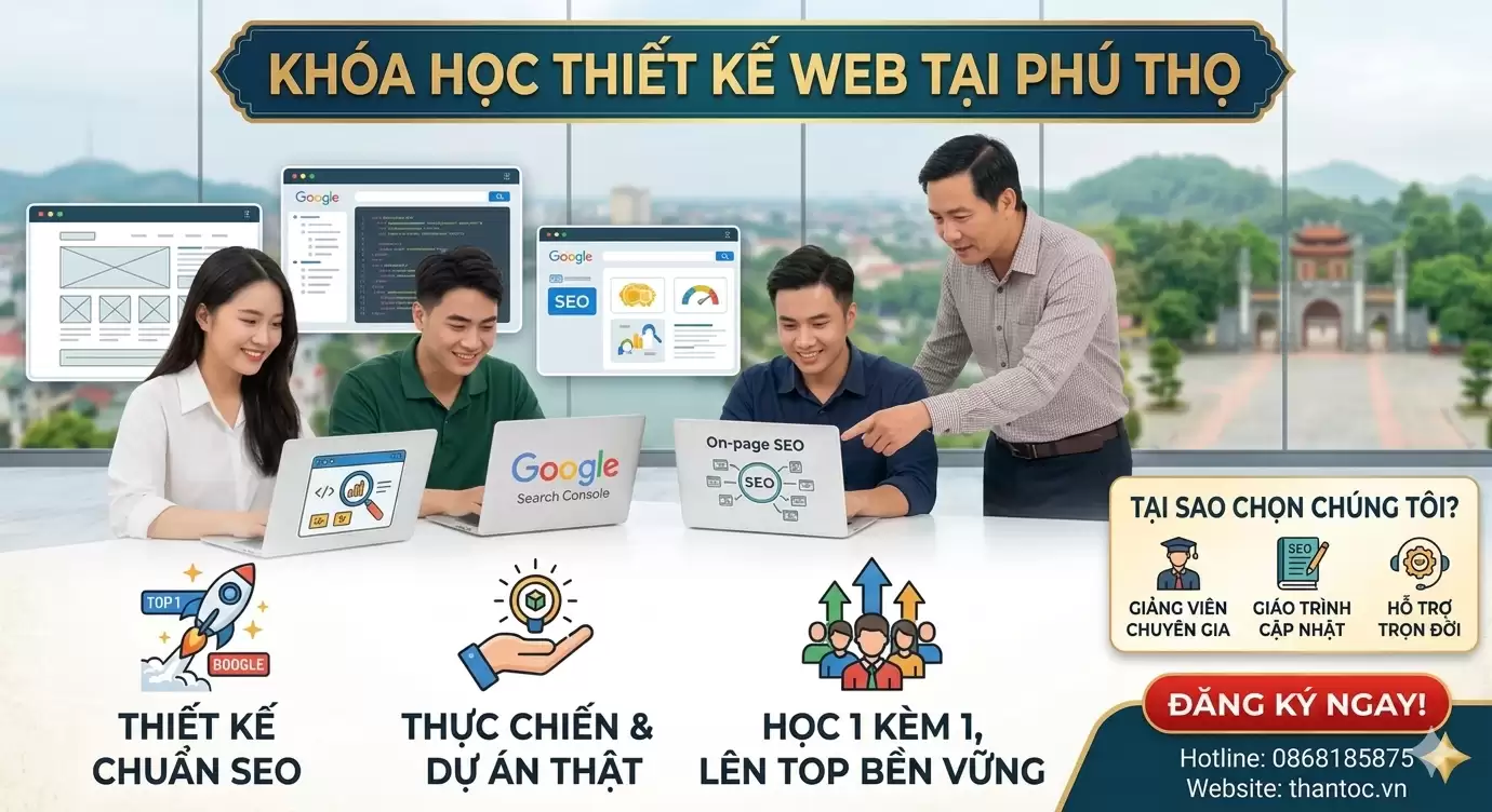 Học Thiết Kế Website Tại Phú Thọ – Thực Chiến Thần Tốc
