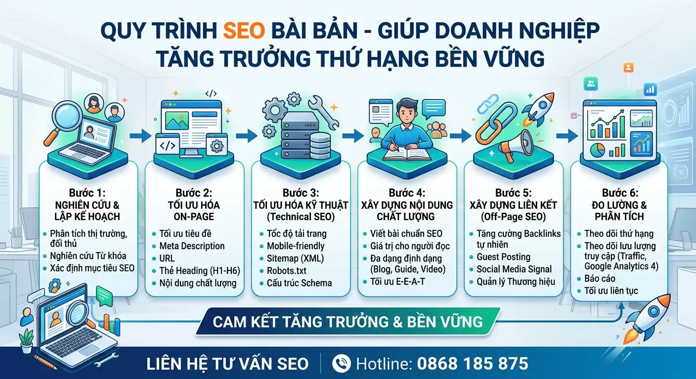 Quy trình SEO website tại xã Xuân Mai